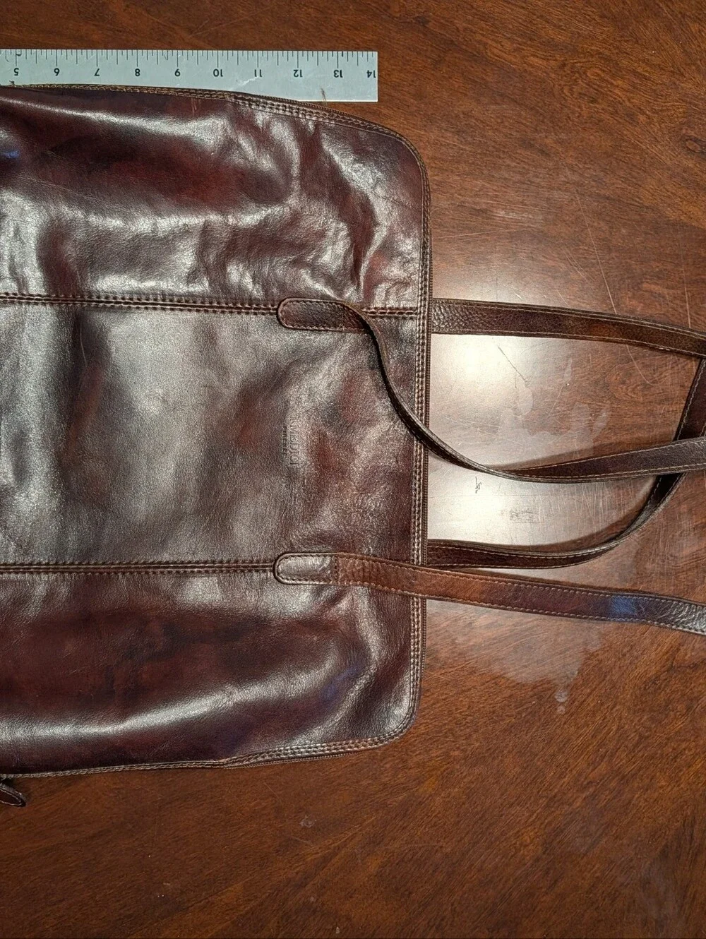 Women's Brown Leather Laptop Shoulder Bag